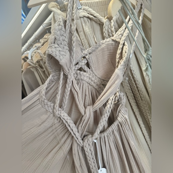 ISO beige Braided Strap Dress - Picture 2 of 4